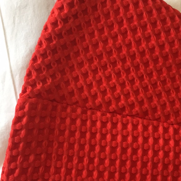 MAJE JAMILA WAFFLE KNIT PLEATED SKIRT RED SIZE 36 - Picture 5 of 8